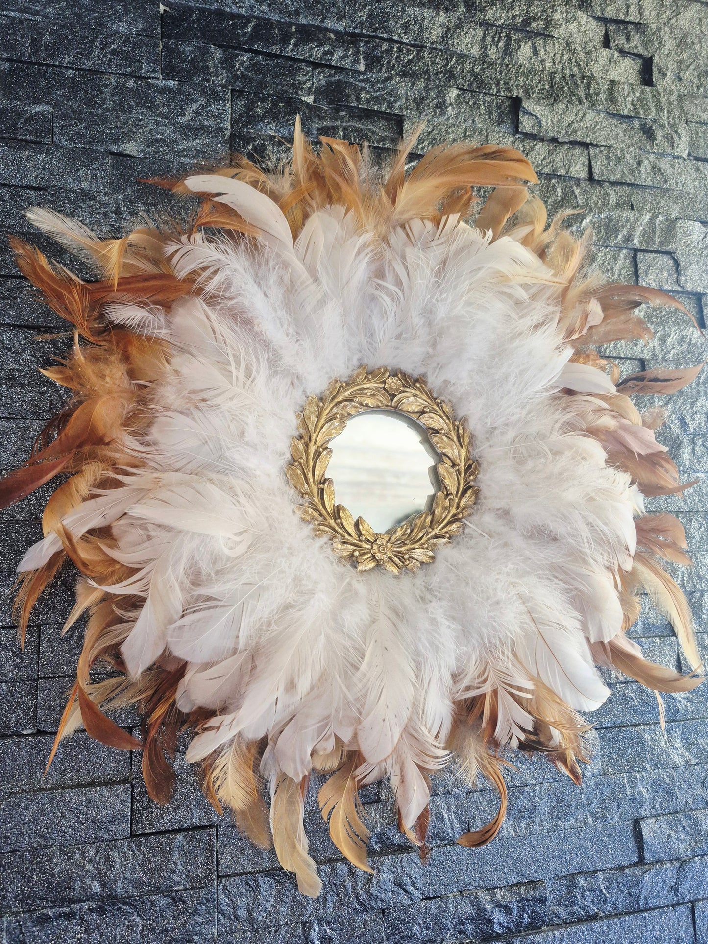 Miroir Jujuhat format Baby "Victory" beige 35cm