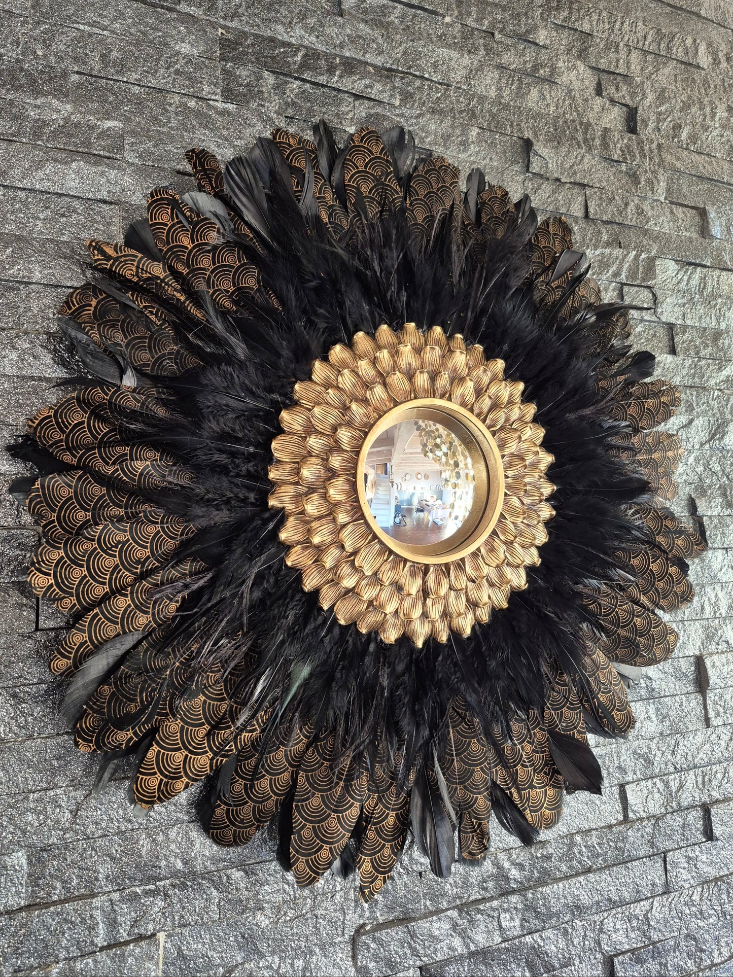 Miroir Jujuhat convexe "Art Déco" 43cm