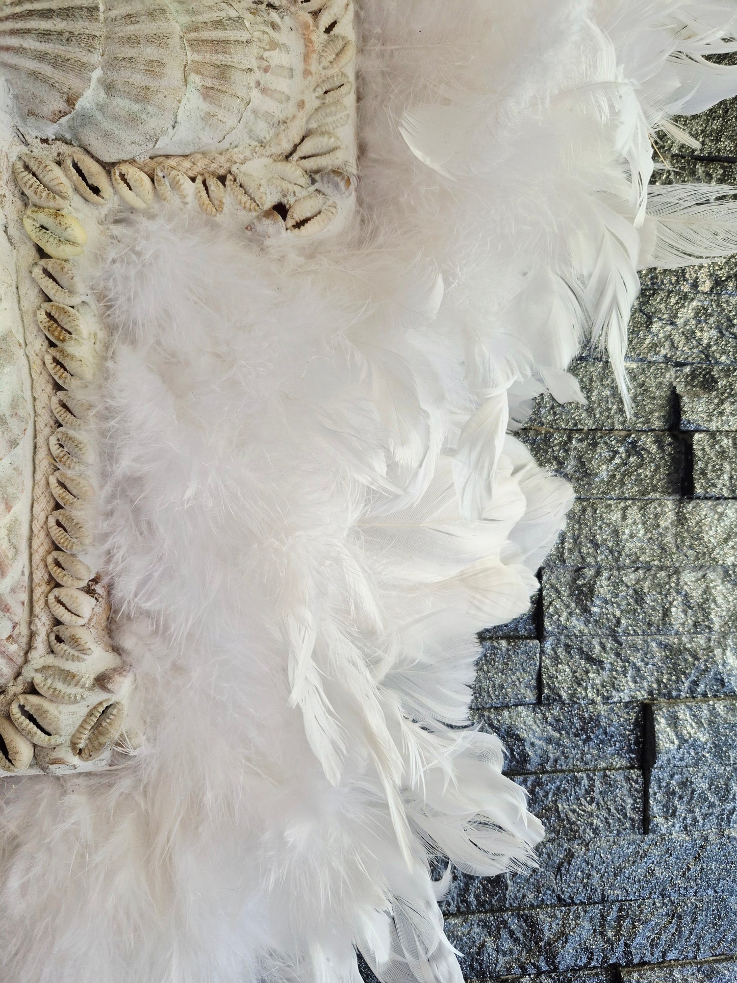 Décoration murale Croix Balinaise blanc 60x45cm