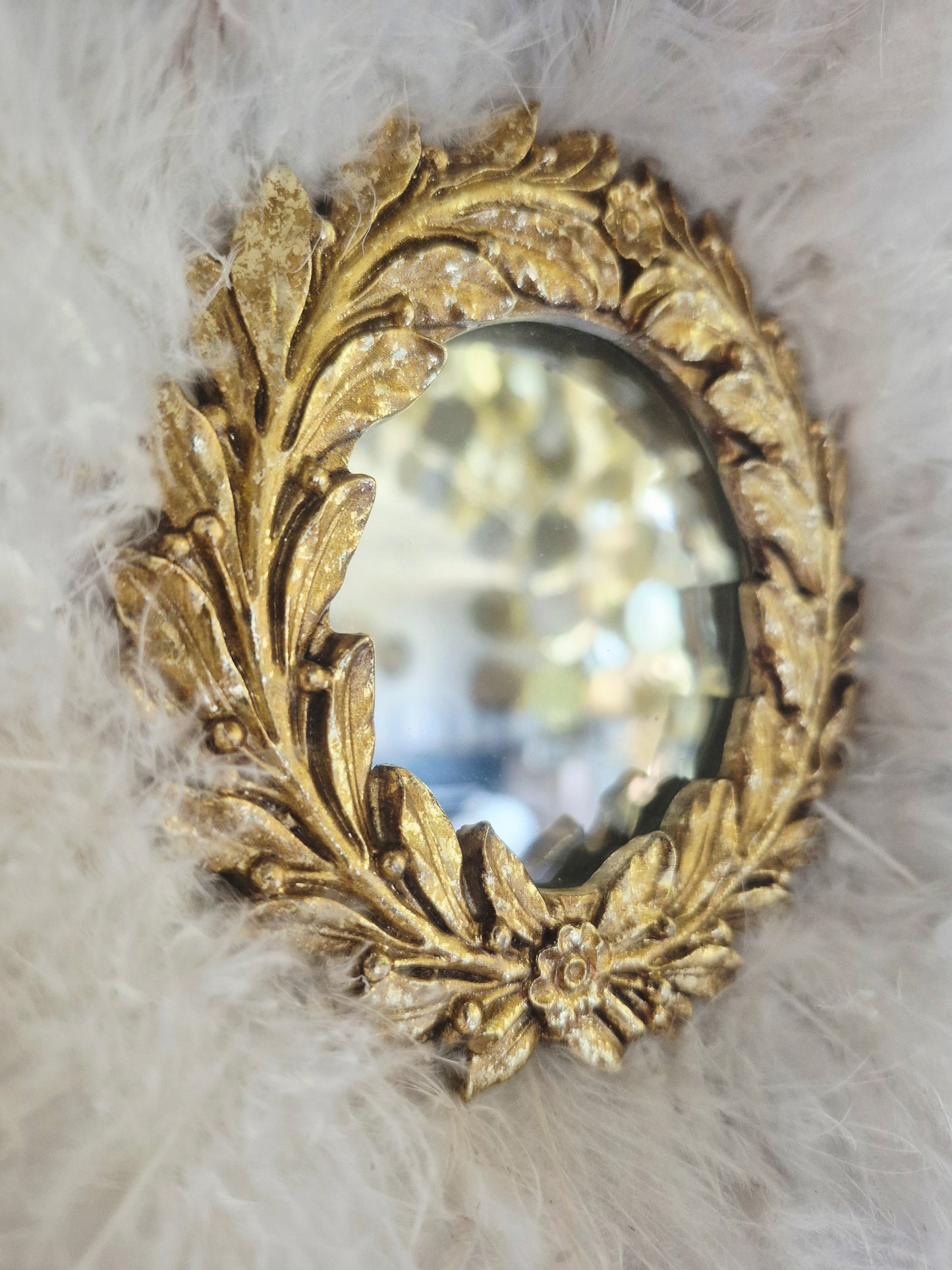 Miroir Jujuhat format Baby "Victory" beige 35cm